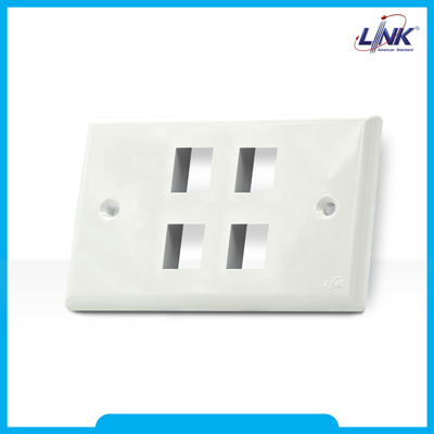 SHINY FACE PLATE 4 PORT หน้ากากขาวมันเงา