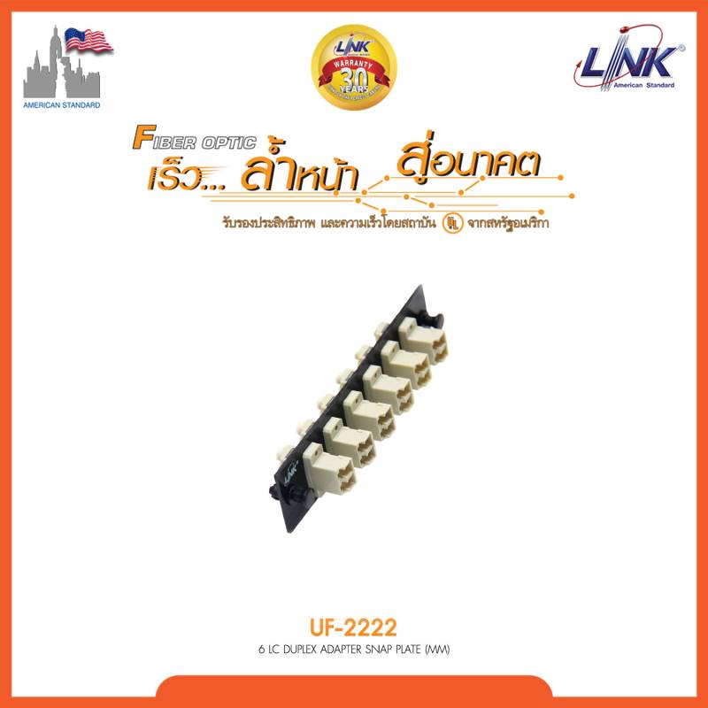 6 LC Duplex Snap-In Adapter PLATE (MM.) (แผง SNAP MM, LC 12 F)