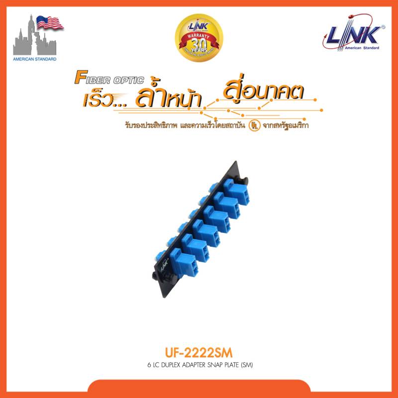 6 LC Duplex Snap-In Adapter PLATE (SM & MM.) (แผง SNAP SM, LC 12 F)
