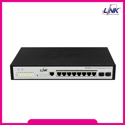 8-Port L2 Managed GIGABIT PoE SWITCH (AC 70W); 8 GE (PoE) + 2 SFP (GE)