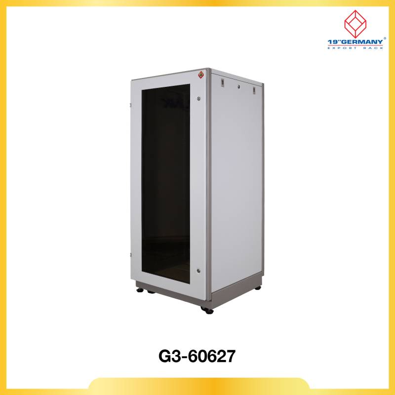 19” GERMAN RACK 27U, (60 x 60 cm.) Two-Tone White-Gray 60 x 60 x 139