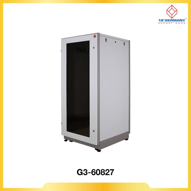 19” GERMAN RACK 27U, (60 x 80 cm.) Two-Tone White-Gray 60 x 80 x 139