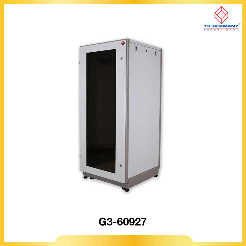 19” GERMAN RACK 27U, (60 x 90 cm.) Two-Tone White-Gray 60 x 90 x 139