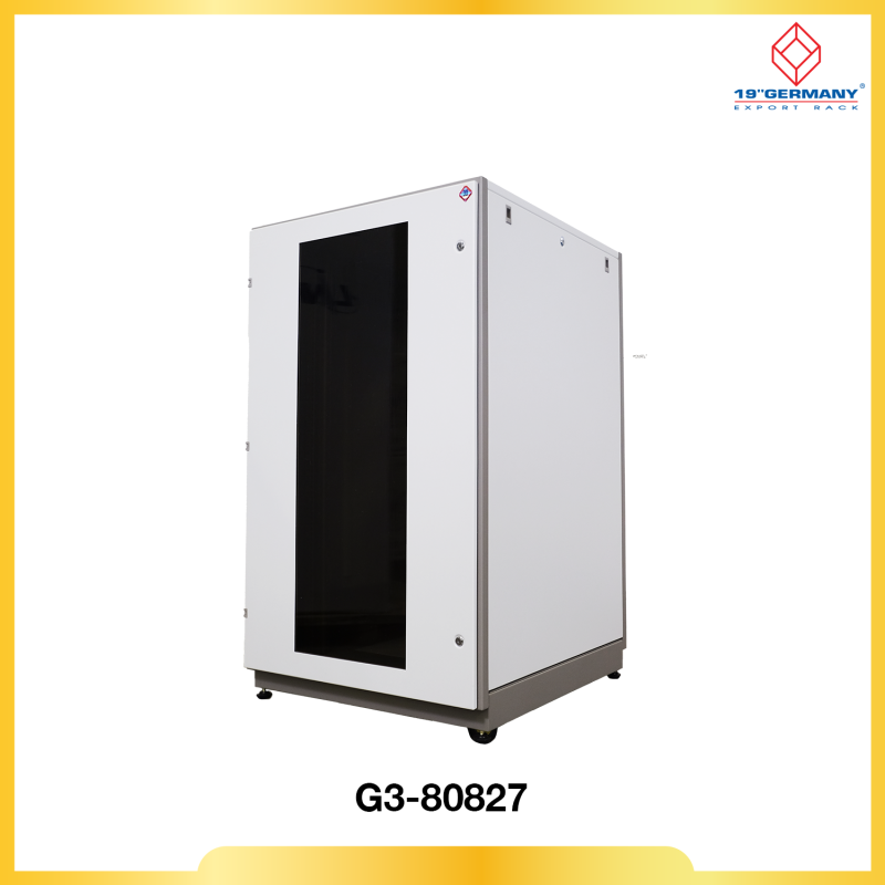 19” GERMAN RACK 27U, (80 x 80 cm.) Two-Tone White-Gray 80 x 80 x 139