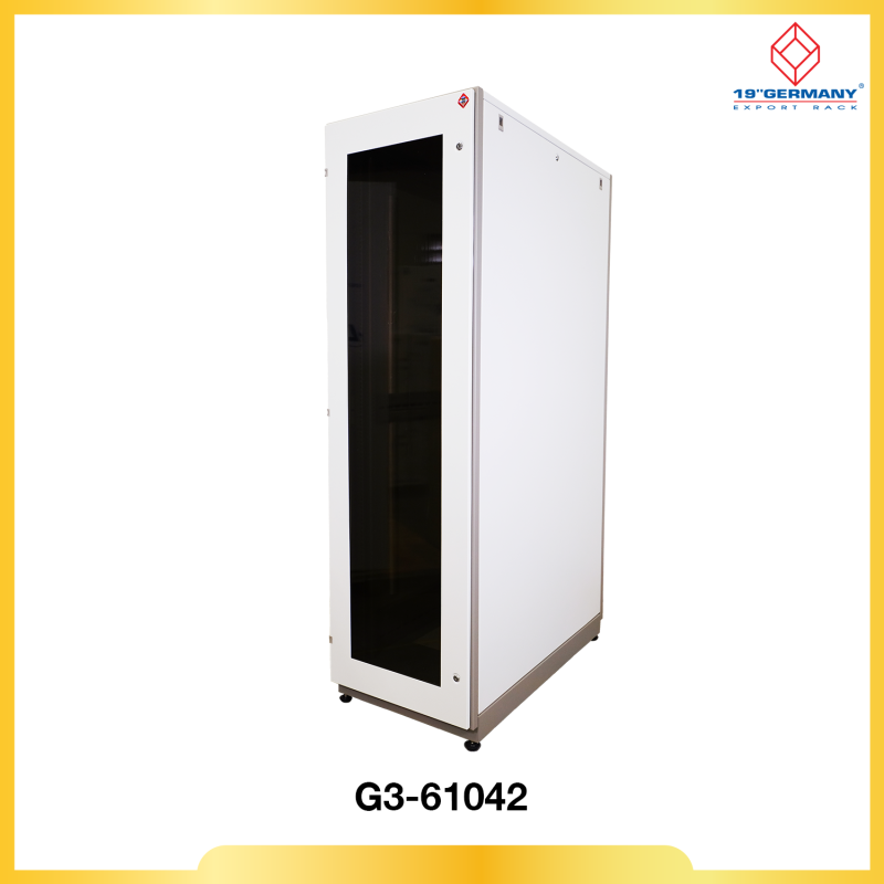 19” GERMAN RACK 42U, (60 x 100 cm.) Two-Tone White-Gray 60 x 100 x 205