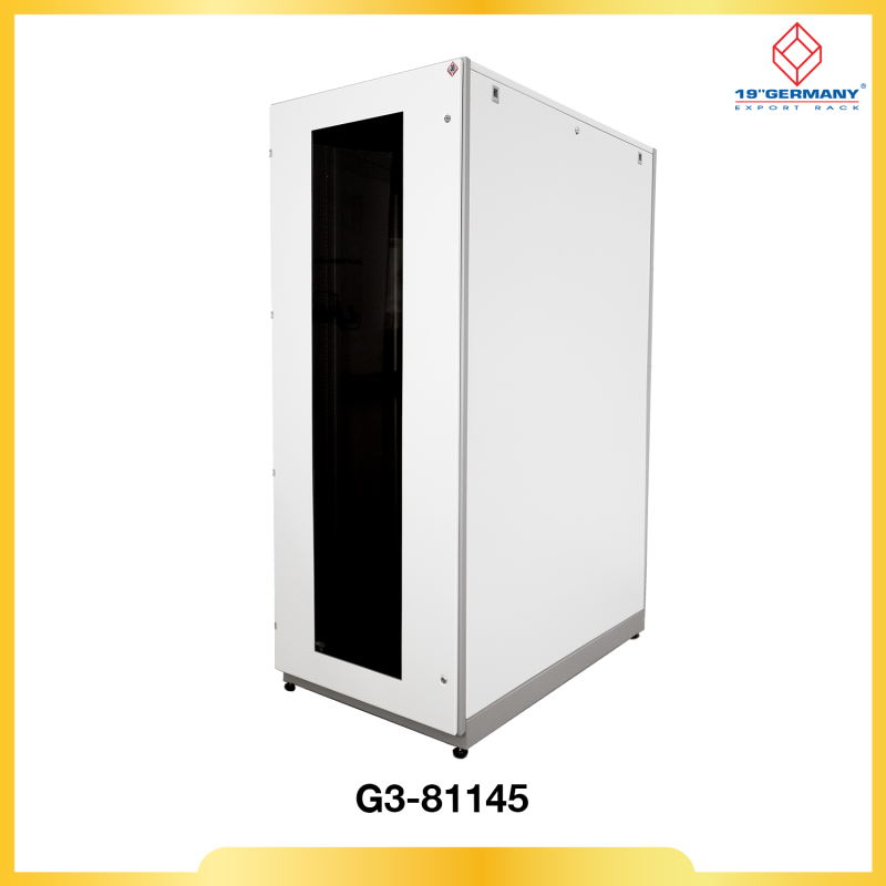 19” GERMAN RACK 45U (80 x 110 cm.) Two-Tone White-Gray 80 x 110 x 218.5