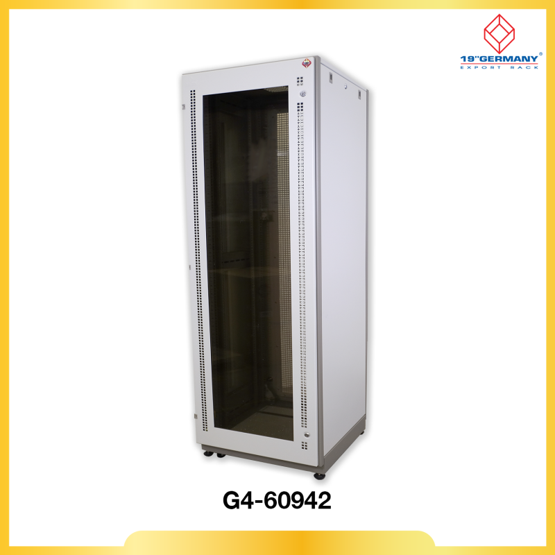 19” GERMAN SERVER RACK 42U, (60 x 90 cm.) Two-Tone White-Gray 60 x 90 x 205