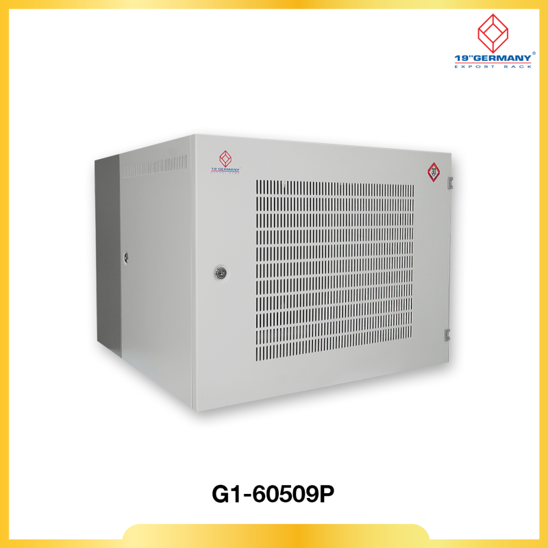 19” GERMAN PERFORATED WALL RACK 9U, ลึก 50 cm.  60 x 50 x 45.5