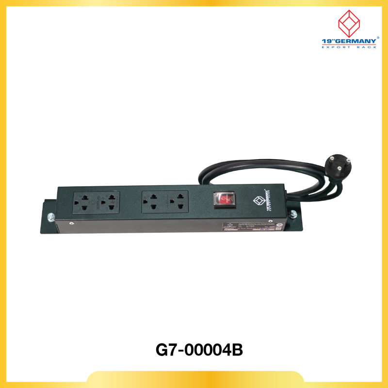 AC POWER DISTRIBUTION 4 TIS Outlet w/Cable 1.8 Mw. /, SW Cover (รางไฟ 4 Outlet)  สีดำ
