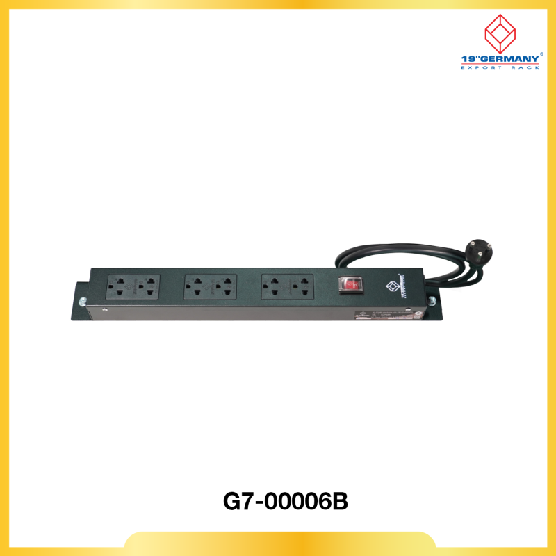 AC POWER DISTRIBUTION 6 TIS Outlet w/Cable 3 M w. / ,SW Cover (รางไฟ 6 Outlet)  สีดำ
