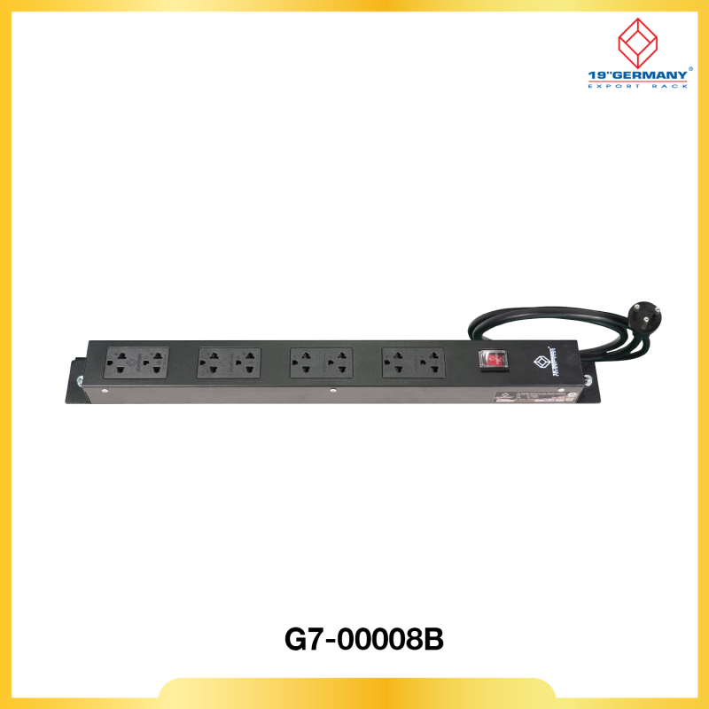 AC POWER DISTRIBUTION 8 TIS Outlet w/Cable 3 M w. / ,SW Cover (รางไฟ 8 Outlet) สีดำ
