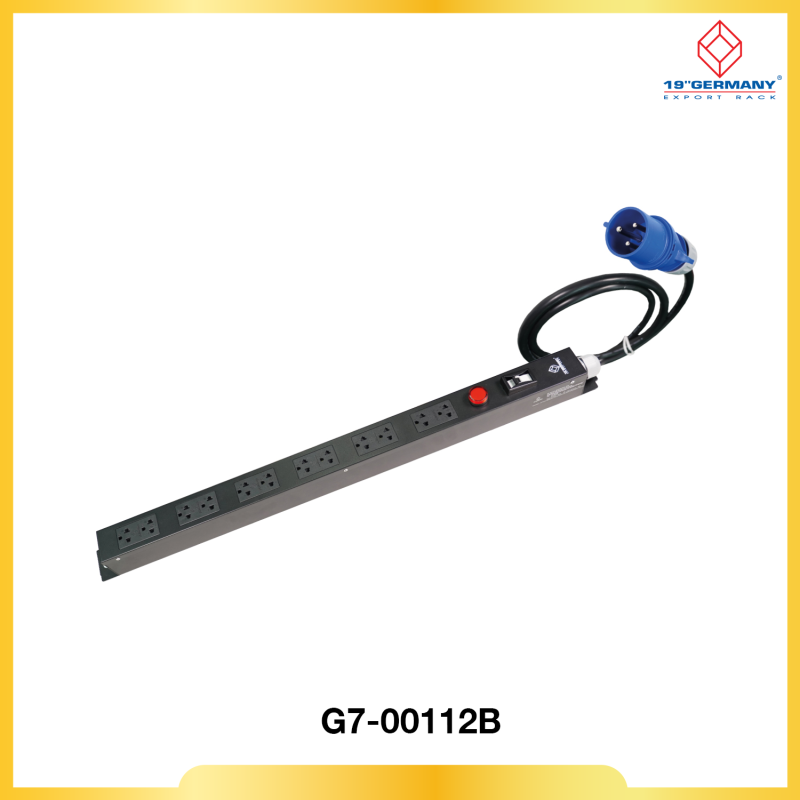 32 Ampere POWER DISTRIBUTION 12 Outlet Cable 3 M. & o wPer Plug w/CB สีดำ