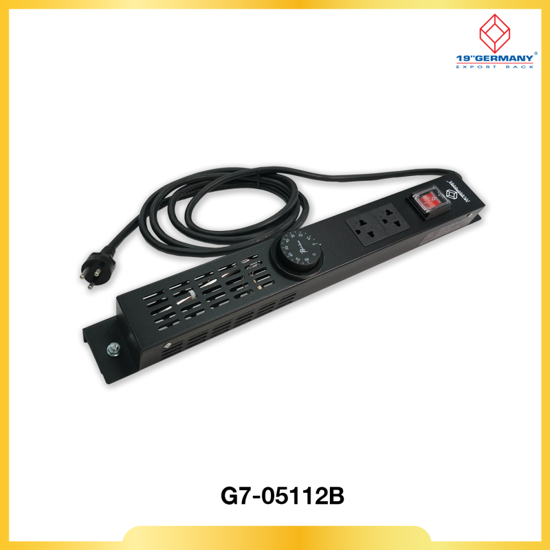 THERMOSTAT PANEL SET พร้อม 2 Outlet ควบคุมการปิด-เปิดของพัดลมระบายอากาศ ชุดเทอร์โมสตัด สีดำ
