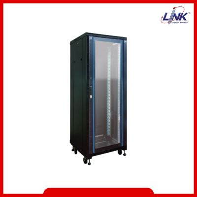 LINK 19” GLASS RACK 36U, (60 x 60 cm.) Black 60 x 60 x 180