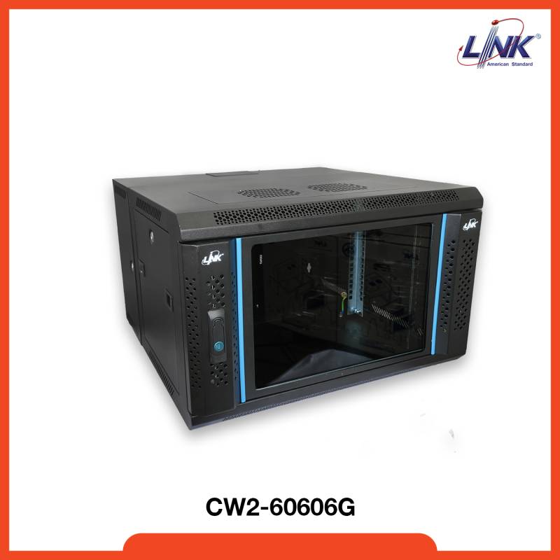 LINK 19” GLASS WALL RACK 6U, ลึก 60 cm., 2 ตอน  60 x 60 x 37.0